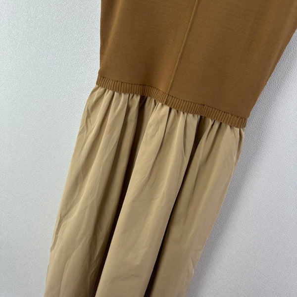 Miu 2026 Vest Patchwork Dress Brown Beige Wool Viscose 375132