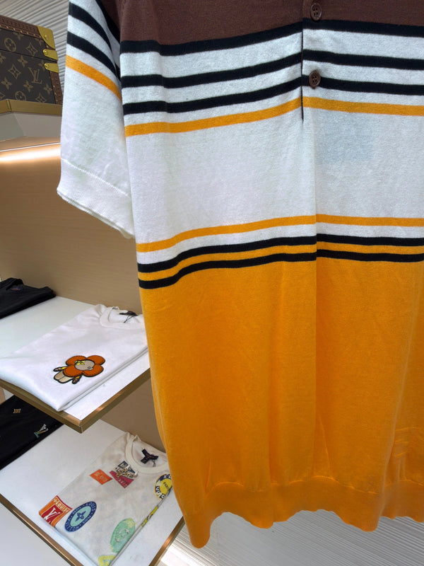 FF 2026 Men's Polo Shirt Brown Orange Cotton Fabric 830544