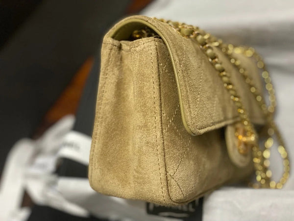CC 2026 Flap Bag 20cm Suede Leather