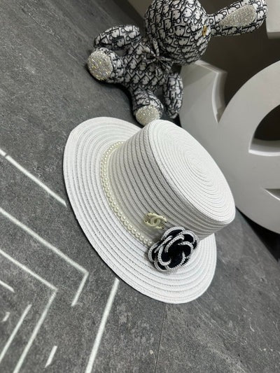 Chapeau de paille CC avec fleur 262141