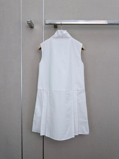 Miumiu 2026 Sleeveless Shirt Dress White Cotton 335323