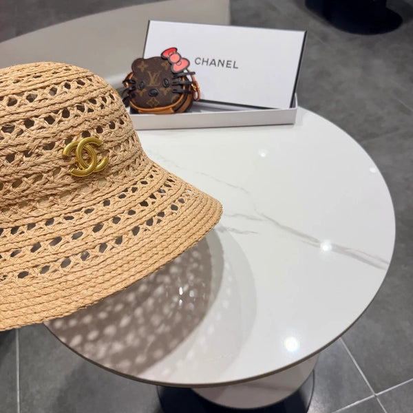 Chapeau de paille nœud ajouré Chanel