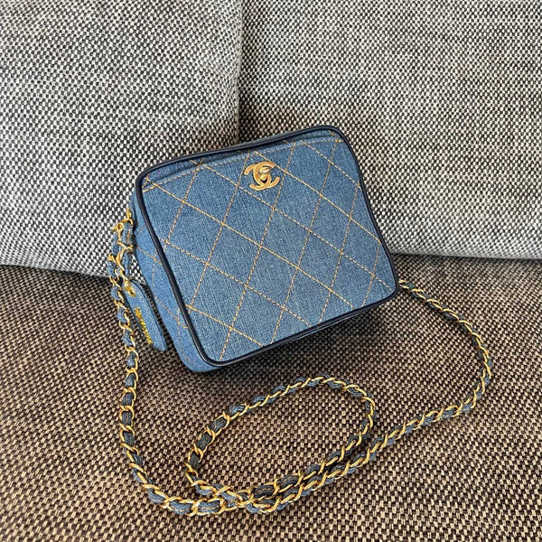 CC 2026 Camera Bag 17.5cm Blue Denim Leather
