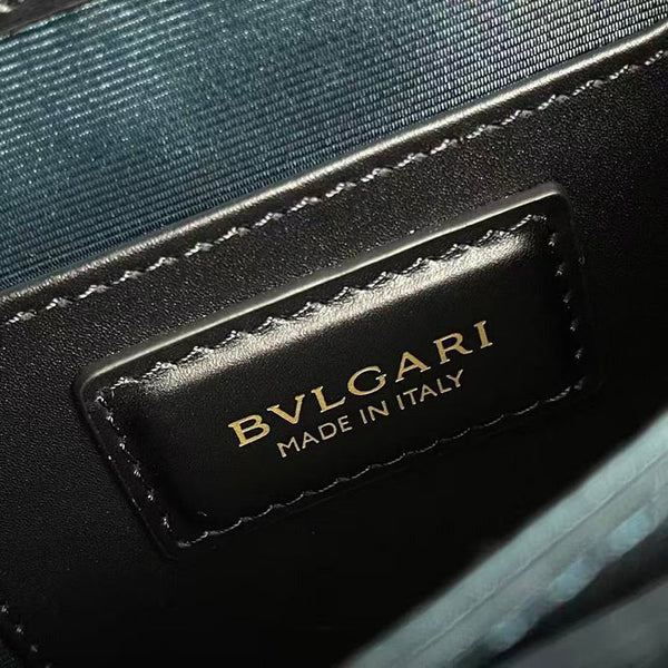 Sac Bulgari Serpenti Forever 20cm en agneau noir