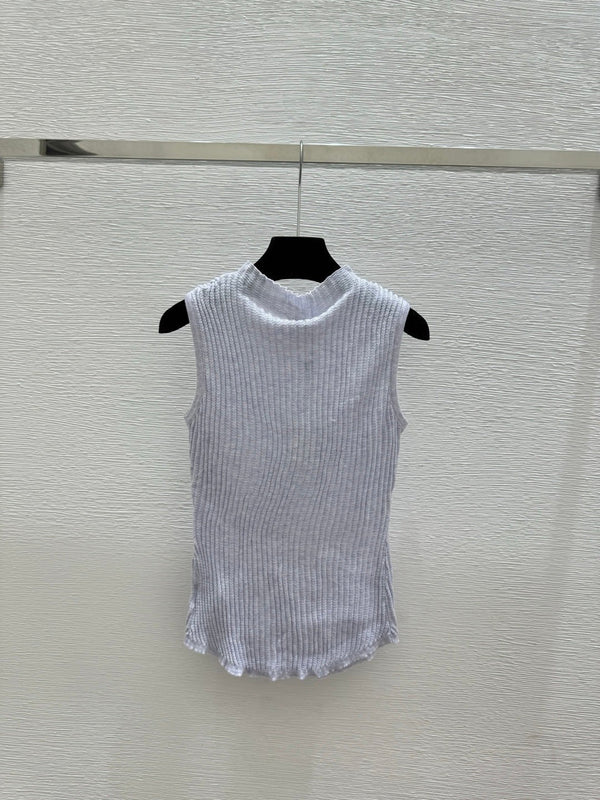 Chanel Gilet tricoté à col roulé floral 2026 Laine 200735