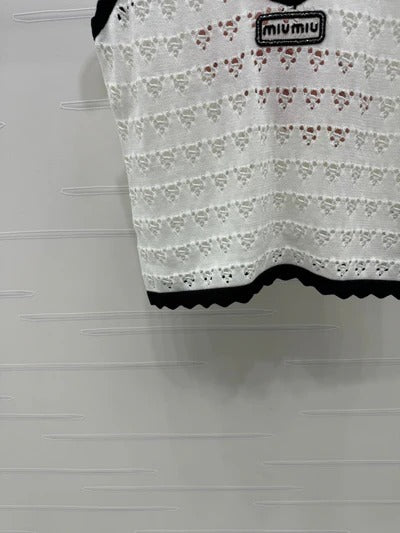 Miu 2026 Hollow-out Knitted Camisole Cotton 375026