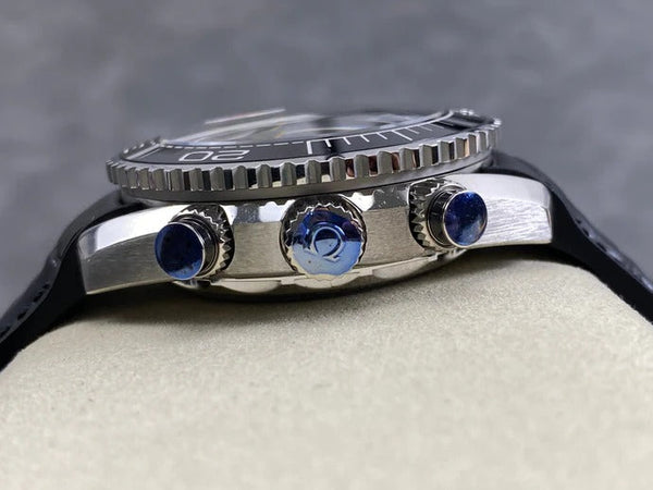 Omega Seamaster 46mm Blue Dial Sliver Case Blue Crocodile Leather