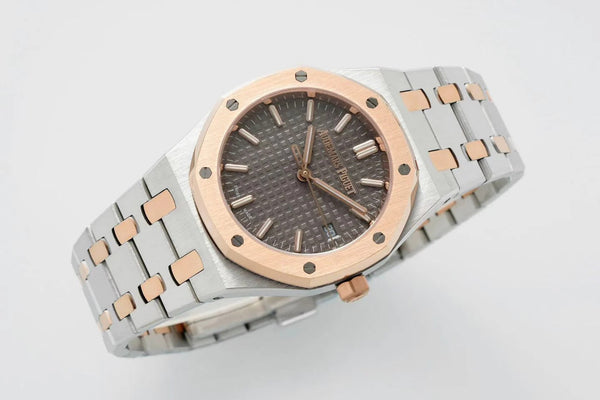 Audemars Piguet Royal Oak 34mm Boîtier Argent Cadran Marron Or Rose Acier