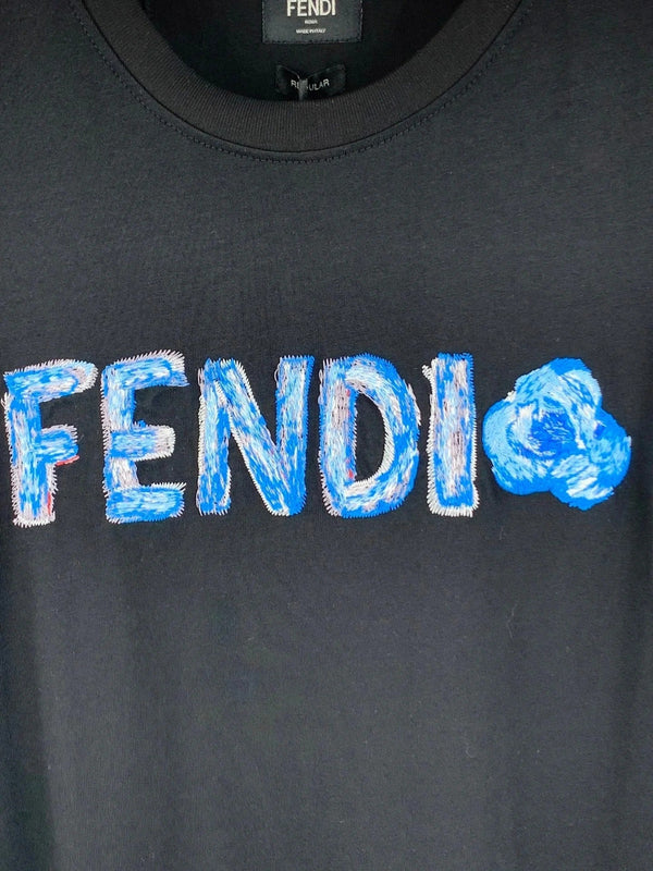 FF 2026 Men's Short-Sleeve T-Shirt Black Blue Cotton 735330