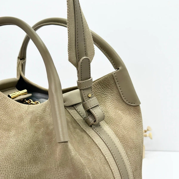 Loro Piana Bale Bag 36cm Beige Smooth Cow Leather