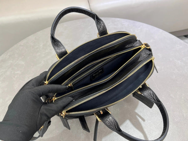 CD 2026 Grand Tour Bowling Bag 28cm Black Calfskin