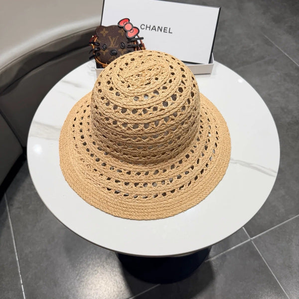 Chapeau de paille nœud ajouré Chanel