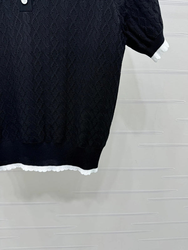 CC 2026 Preppy Style Knitted Polo Shirt Cotton 380688