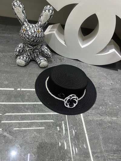 Chapeau de paille CC avec fleur 262141