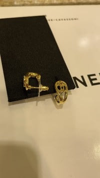 CC 2026 Boucles d'oreilles pendantes CC en forme de goutte d'or ajourée