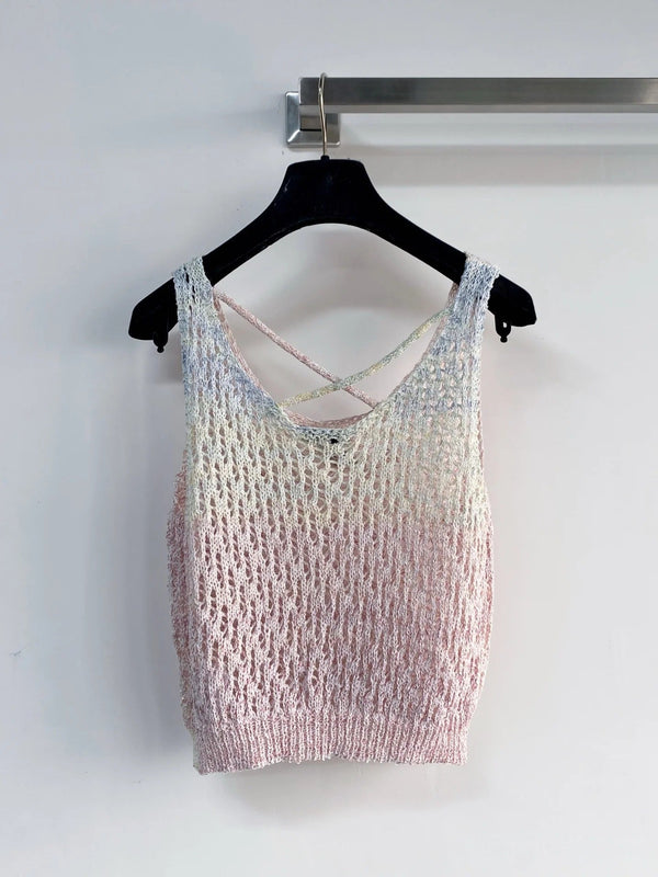 Chanel Gilet 2026 Laine Cachemire Rose et Gris 166789