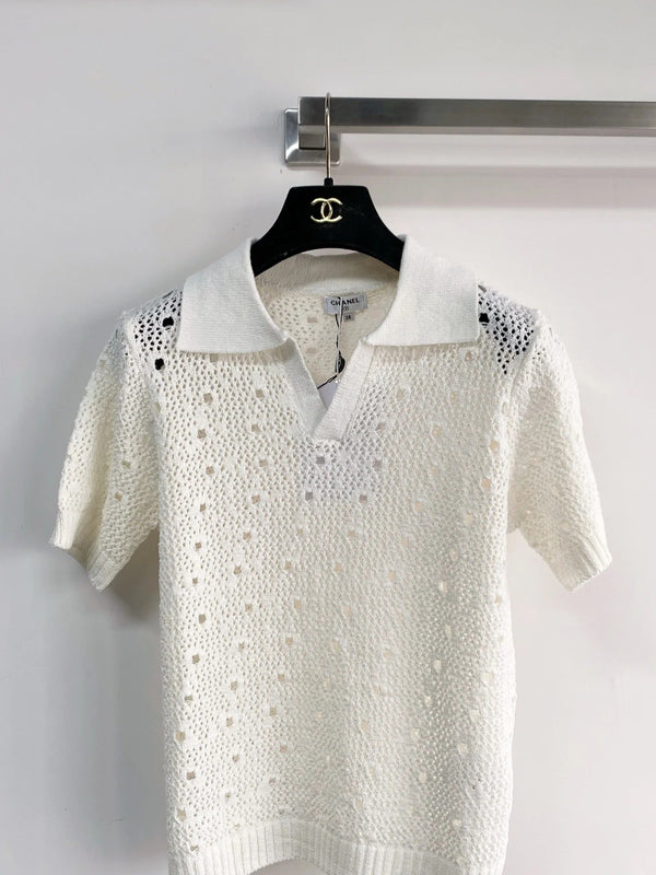 Chanel 2026 Polo en maille crochet Laine 166778