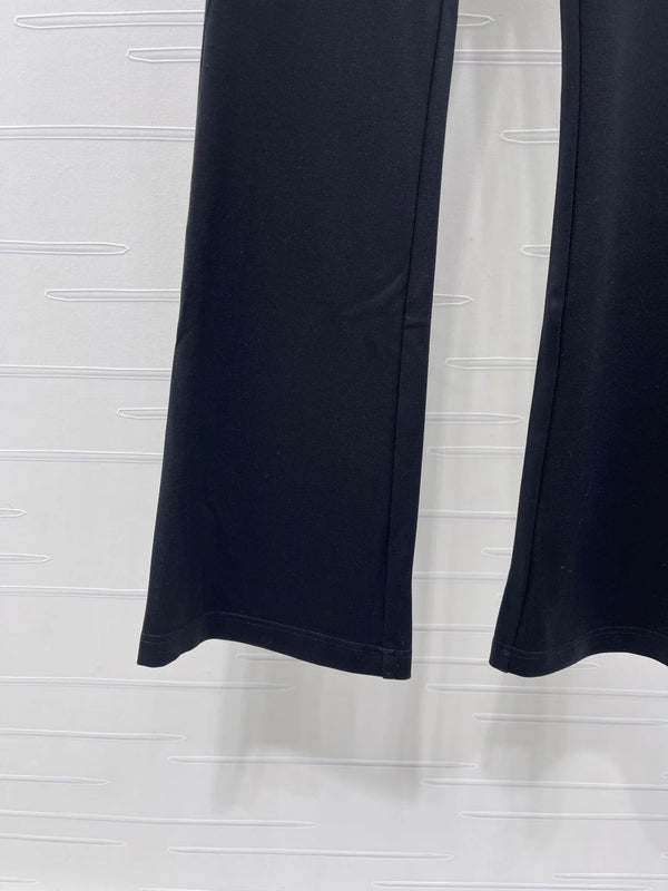 Chanel 2026 Pantalon Évasé Lettre en Sangle Coton Polyamide Noir Blanc 363365