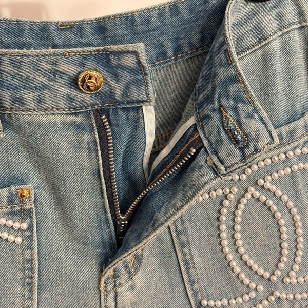 Chanel 2026 Jeans with Pearl Logo Blue Cotton 150099