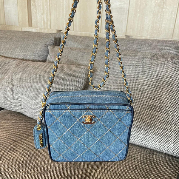 CC 2026 Camera Bag 17.5cm Blue Denim Leather