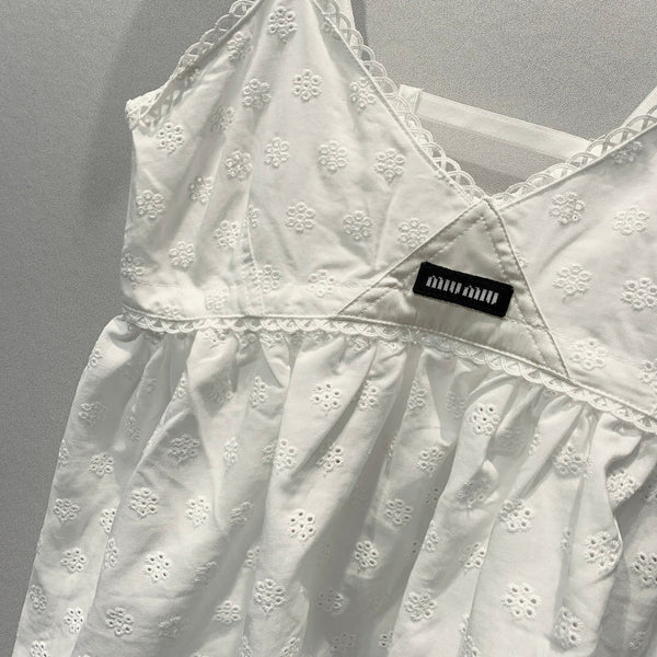 Miu 2026 Tank Top White Cotton 400379