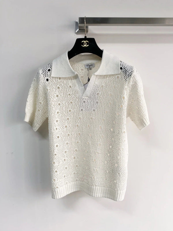 Chanel 2026 Polo en maille crochet Laine 166778