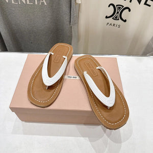 Miumiu 26ss Thong Sandals Suede Cowhide 713100