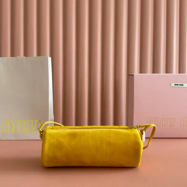Miu 2026 Bag 22cm Suede Canvas Leather