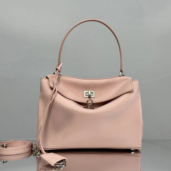 Balenciaga Petit Sac 29 Cuir de veau rose clair, Quincaillerie argentée
