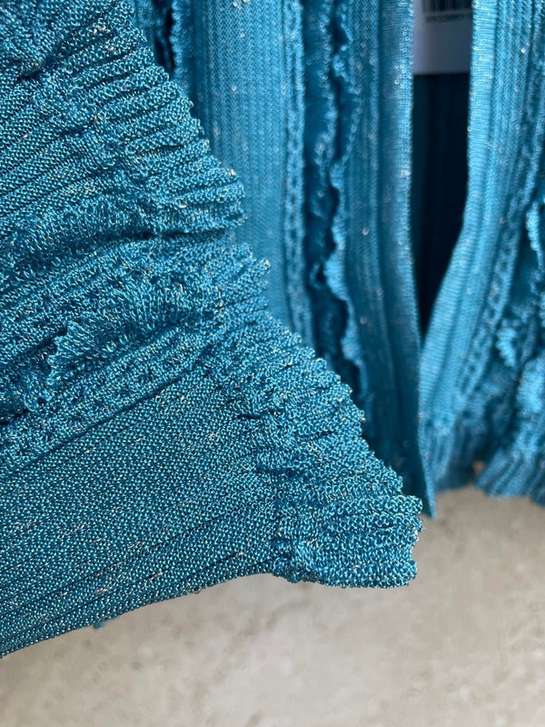 Chanel 2026 Cardigan Logo Button Blue Wool