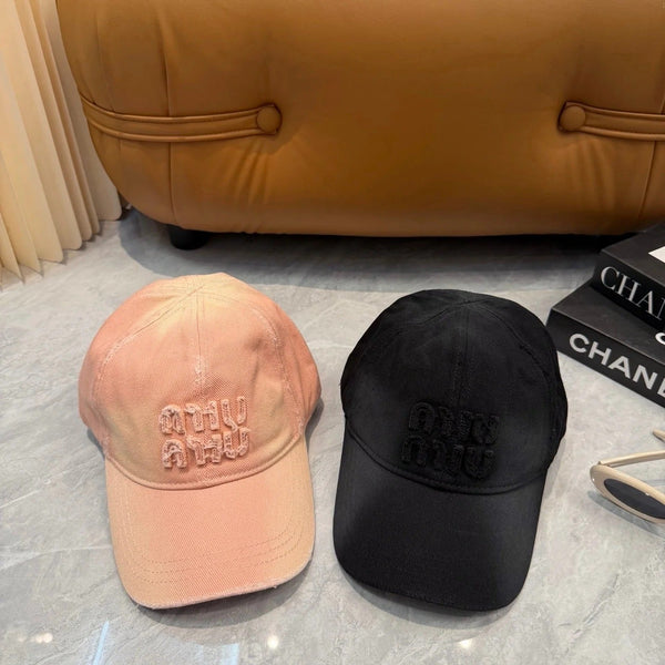 Miu Logo-embroidered Distressed Baseball Cap 413112