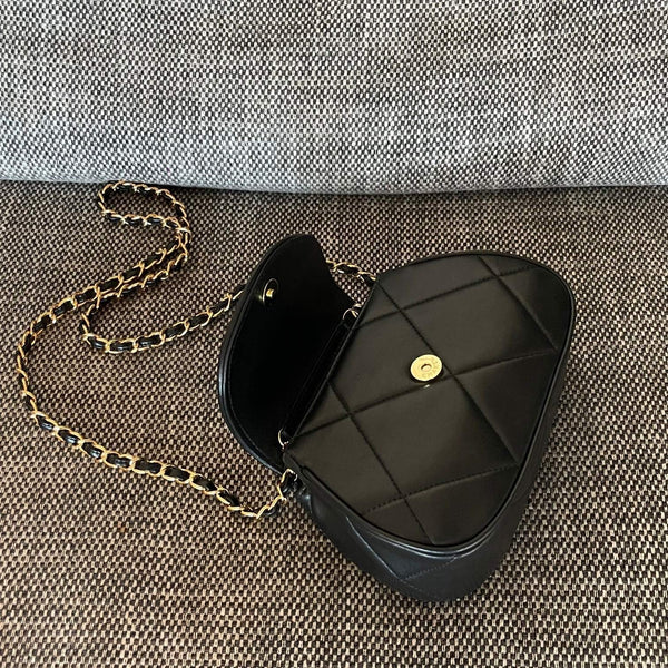 CC 2026 Matelasse Coco Mark Bag 22cm Black Lambskin