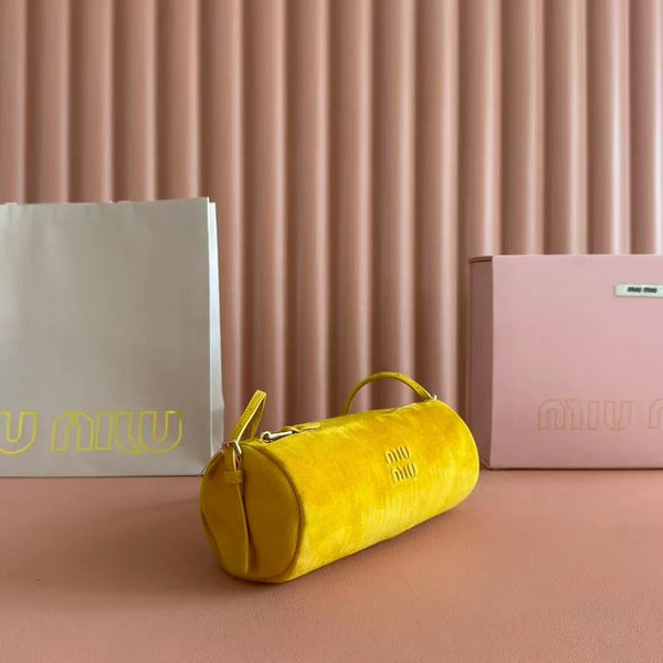 Miu 2026 Bag 22cm Suede Canvas Leather