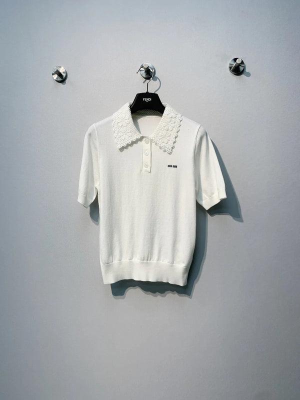 Miu 2026 Polo Shirt Wool 371434