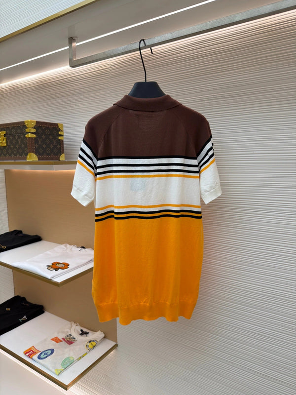 FF 2026 Men's Polo Shirt Brown Orange Cotton Fabric 830544