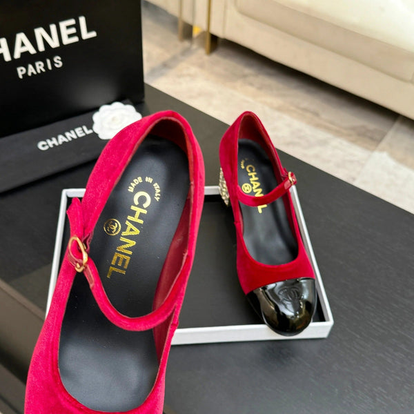 CC 2026 Mary Jane 65 Red Velvet Leather 700644