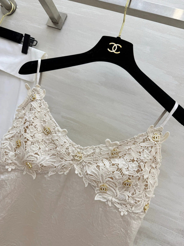 Chanel 2026 Caraco floral épais Crème Acétate Satin 216618
