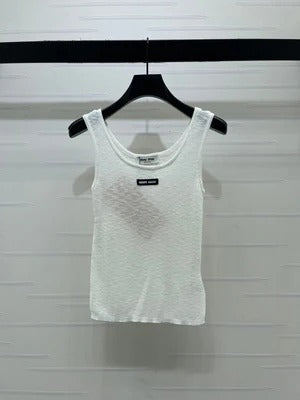 Miu 2026 Logo Knitted Vest Wool 375016