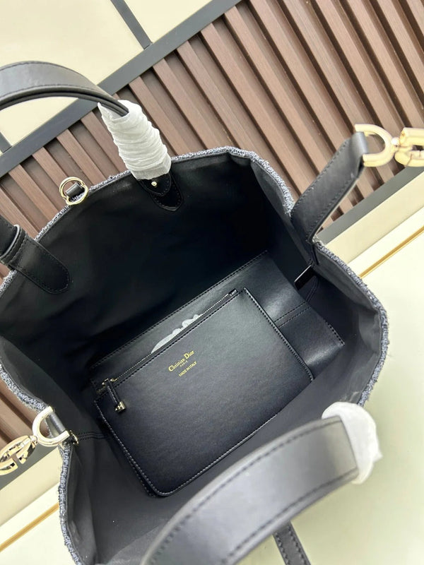 CD 2026 Tourjours Bag 28.5cm Dark Grey Denim Leather