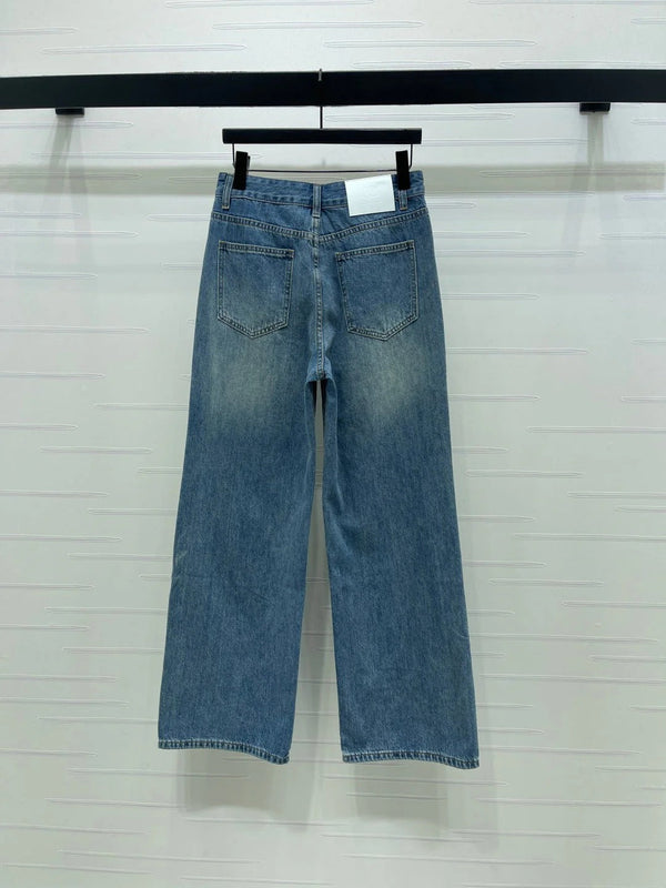 CC 2026 Blue Butterfly Straight-leg Jeans Cotton 402512