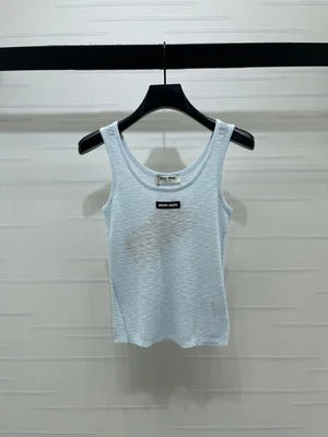 Miu 2026 Logo Knitted Vest Wool 375016