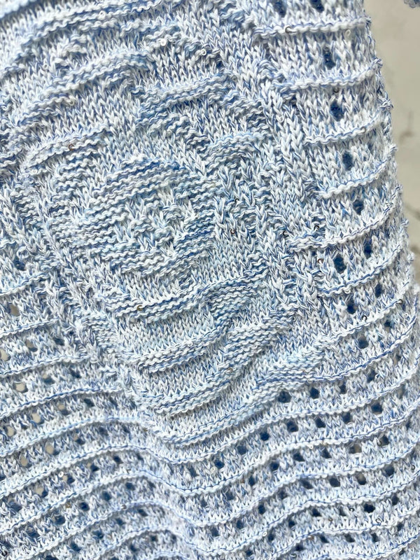 Chanel 2026 Pull en maille ajourée à col rond en laine à manches courtes 178762