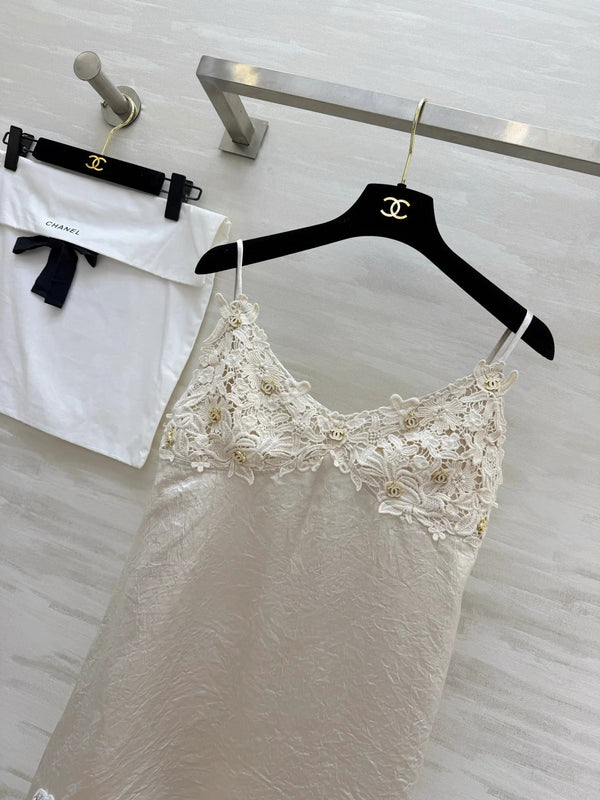 Chanel 2026 Caraco floral épais Crème Acétate Satin 216618