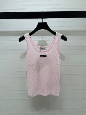 Miu 2026 Logo Knitted Vest Wool 375016