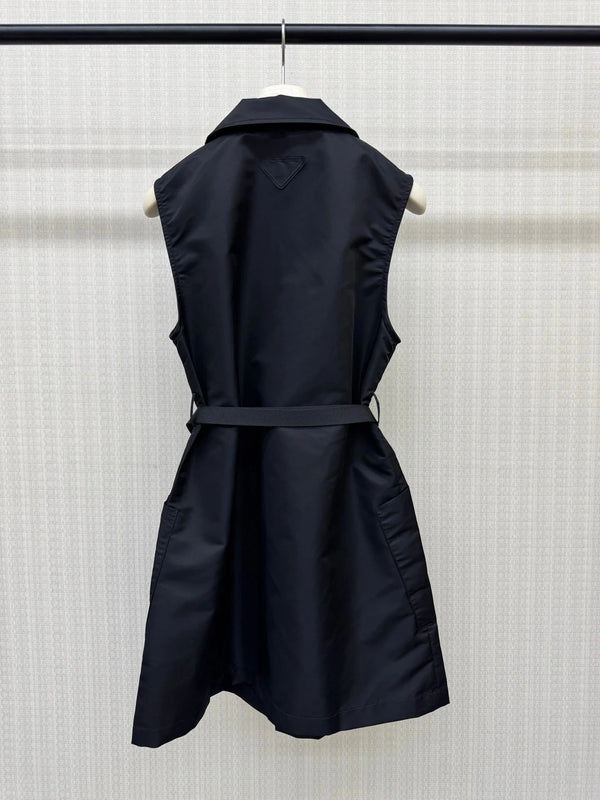 Pra 2026 Belted Sleeveless Utility Dress Black Polyamide 399118