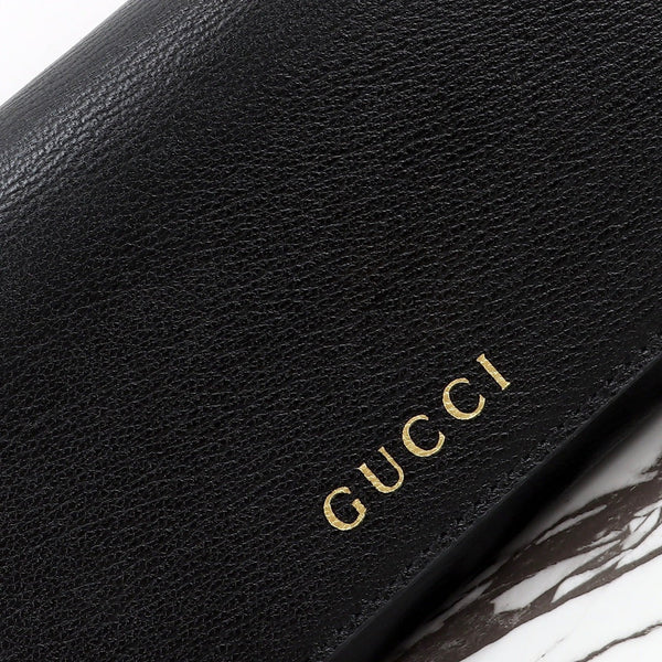 GG 2026 Wallet with Strap 19cm Black Calfskin