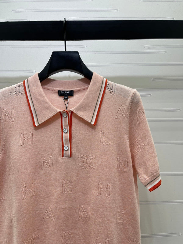 CC 2026 Collar Short-sleeved Shirt Cotton Cashmere 380719