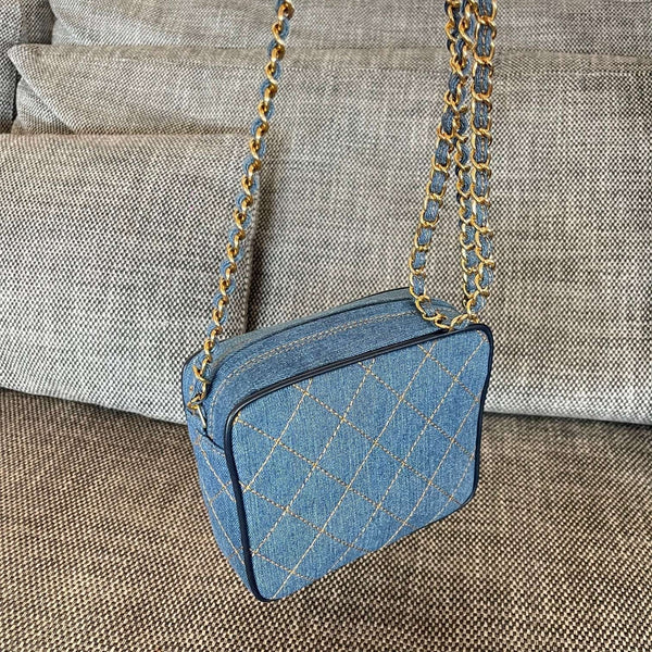 CC 2026 Camera Bag 17.5cm Blue Denim Leather