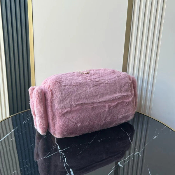 CC 2026 Hobo Bag 30cm Pink Fur Leather