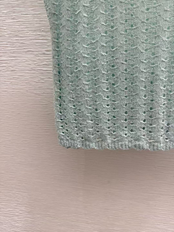 CC 2026 Crop Top Mint Green mix White Cotton